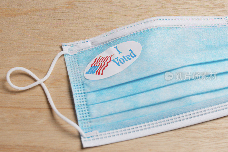 Medical Mask with I Voted Sticker
